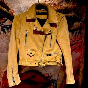 ZARA excellent condition beautiful gold faux suede